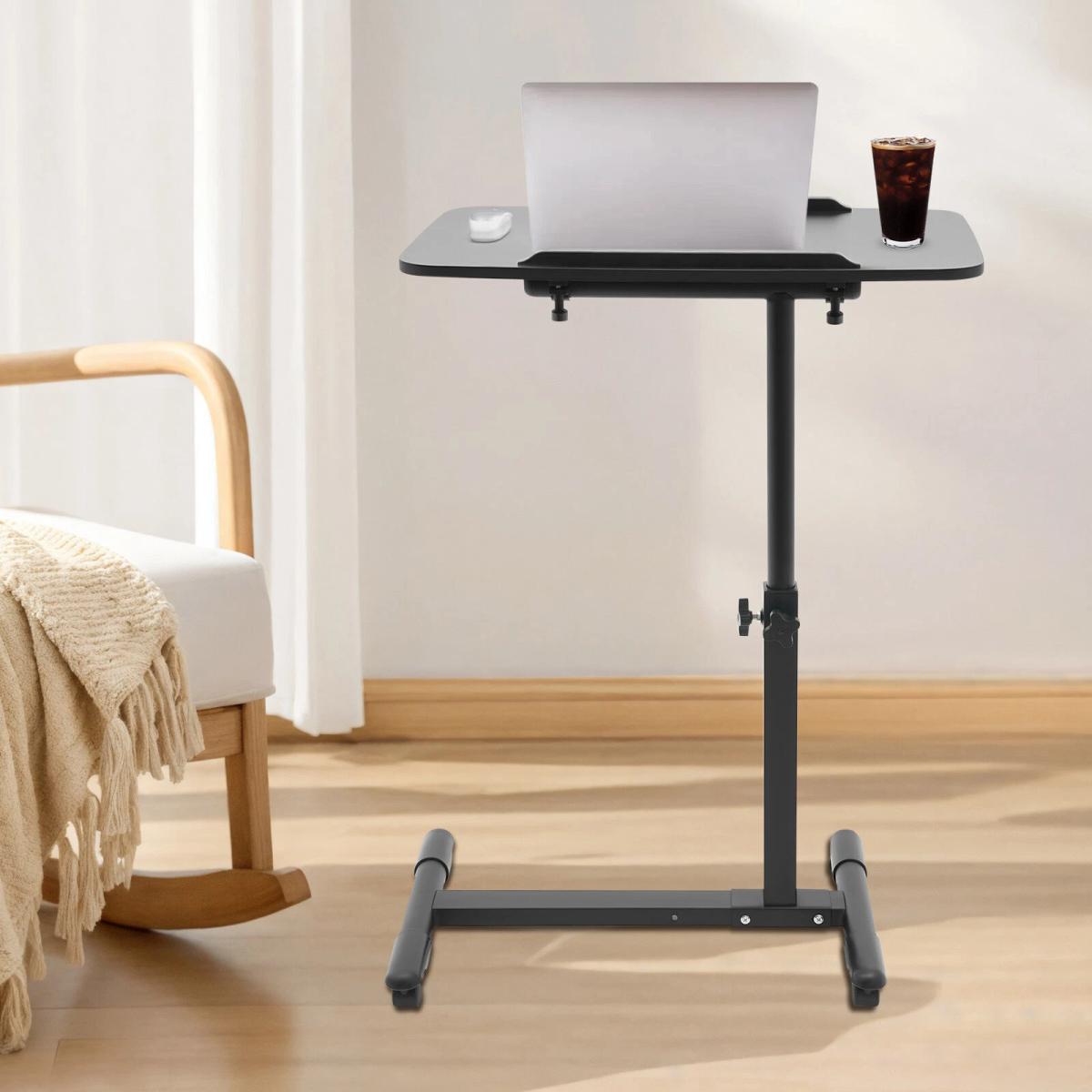 Adjustable Laptop Notebook Rolling Table Desk Stand Overbed Tiltable Tabletop view 10