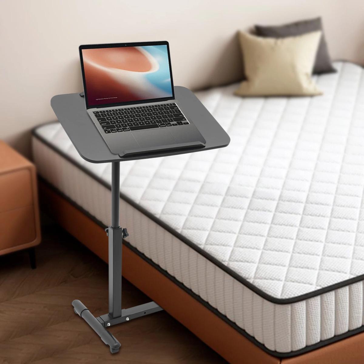 Adjustable Laptop Notebook Rolling Table Desk Stand Overbed Tiltable Tabletop view 9