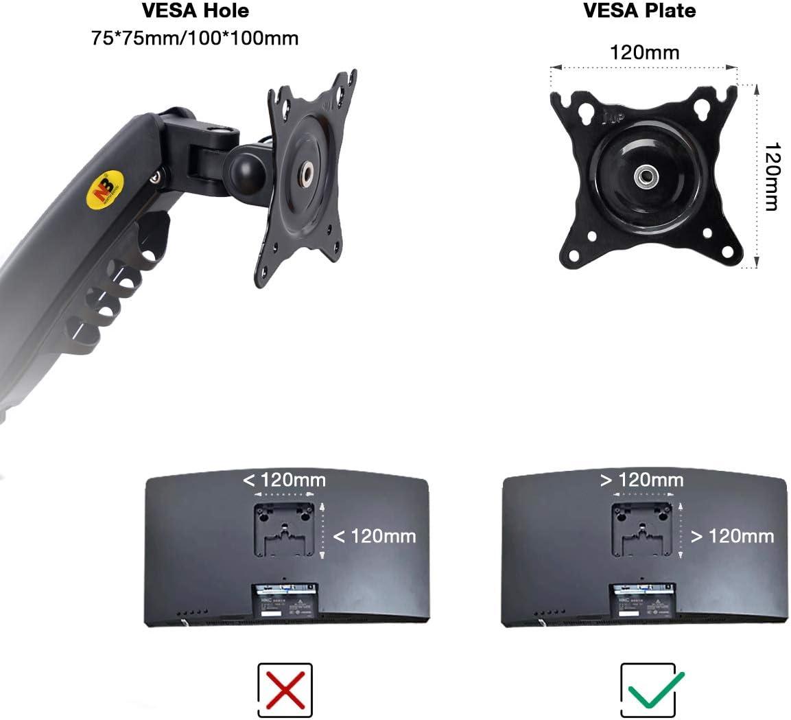 NB North Bayou F160 Dual Monitor Arm with Gas Spring for 17-27inch Monitors view 4