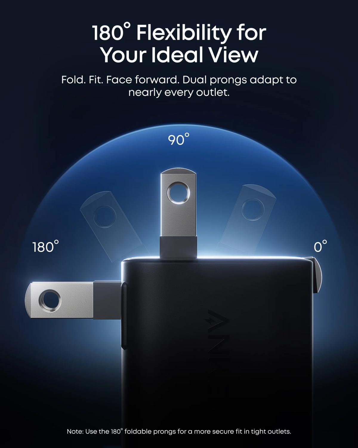 Anker Nano Charger (45W, Smart Display, 180° Foldable) view 5