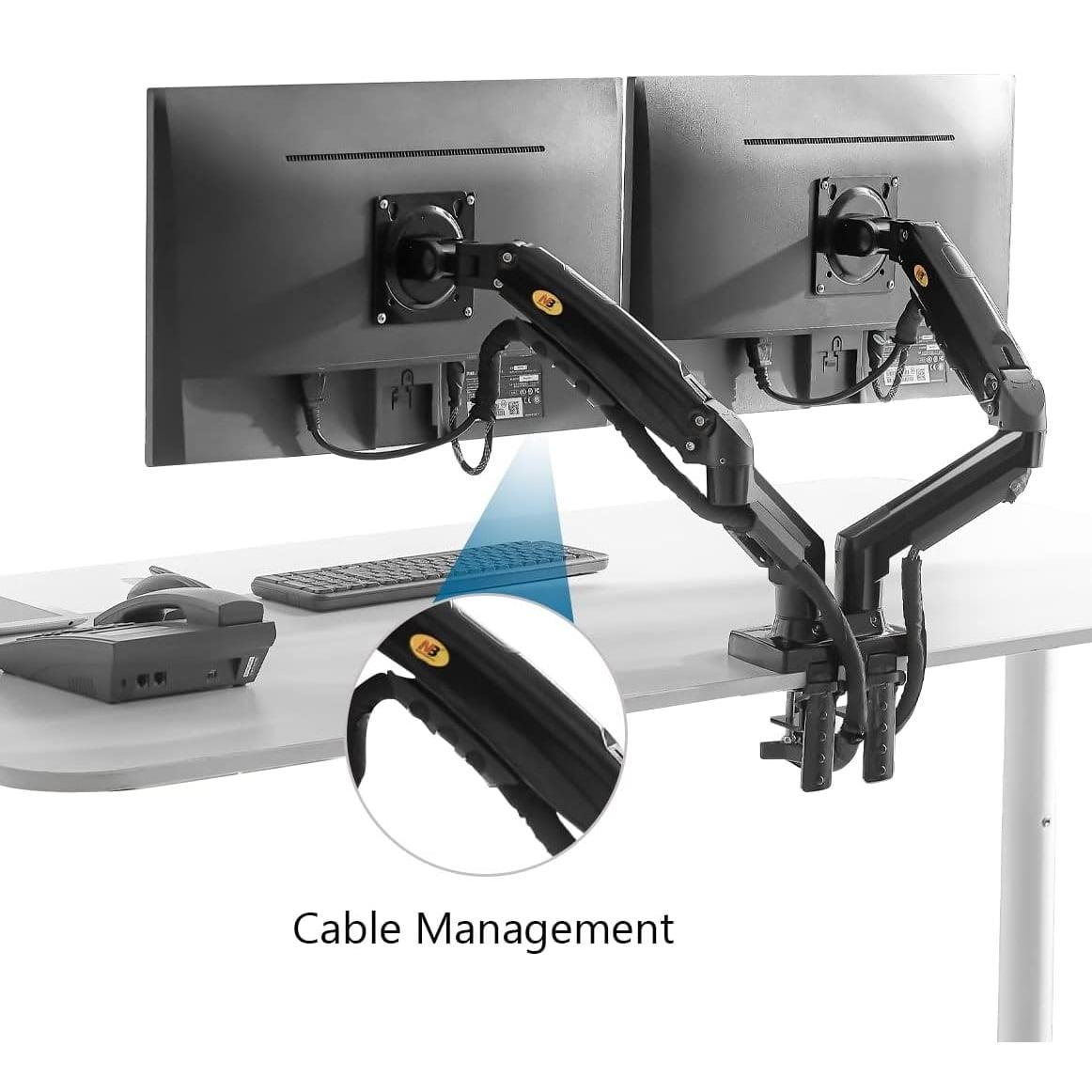 NB North Bayou F160 Dual Monitor Arm with Gas Spring for 17-27inch Monitors view 5