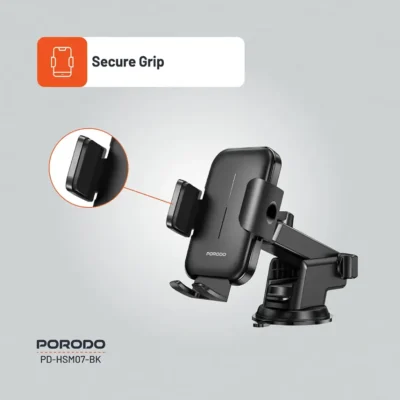 Porodo Adjustable Clamps Dash & Windshield Mount - Image 5