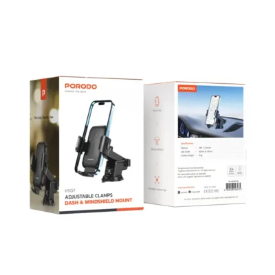 Porodo Adjustable Clamps Dash & Windshield Mount - Image 6